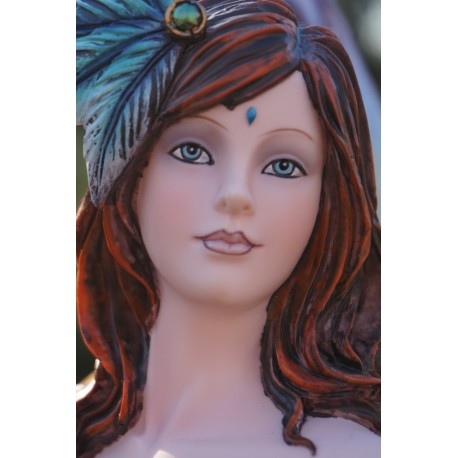 15507  FIGURINE  STATUETTE FEE  ET  PERROQUET  FAIRY  HEROIC FANTASY 54 CM