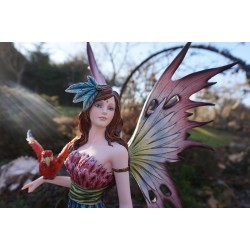 15507  FIGURINE  STATUETTE FEE  ET  PERROQUET  FAIRY  HEROIC FANTASY 54 CM