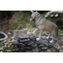 MO0546  FIGURINE STATUETTE  FAMILLE   LOUP   ANIMAL SAUVAGE